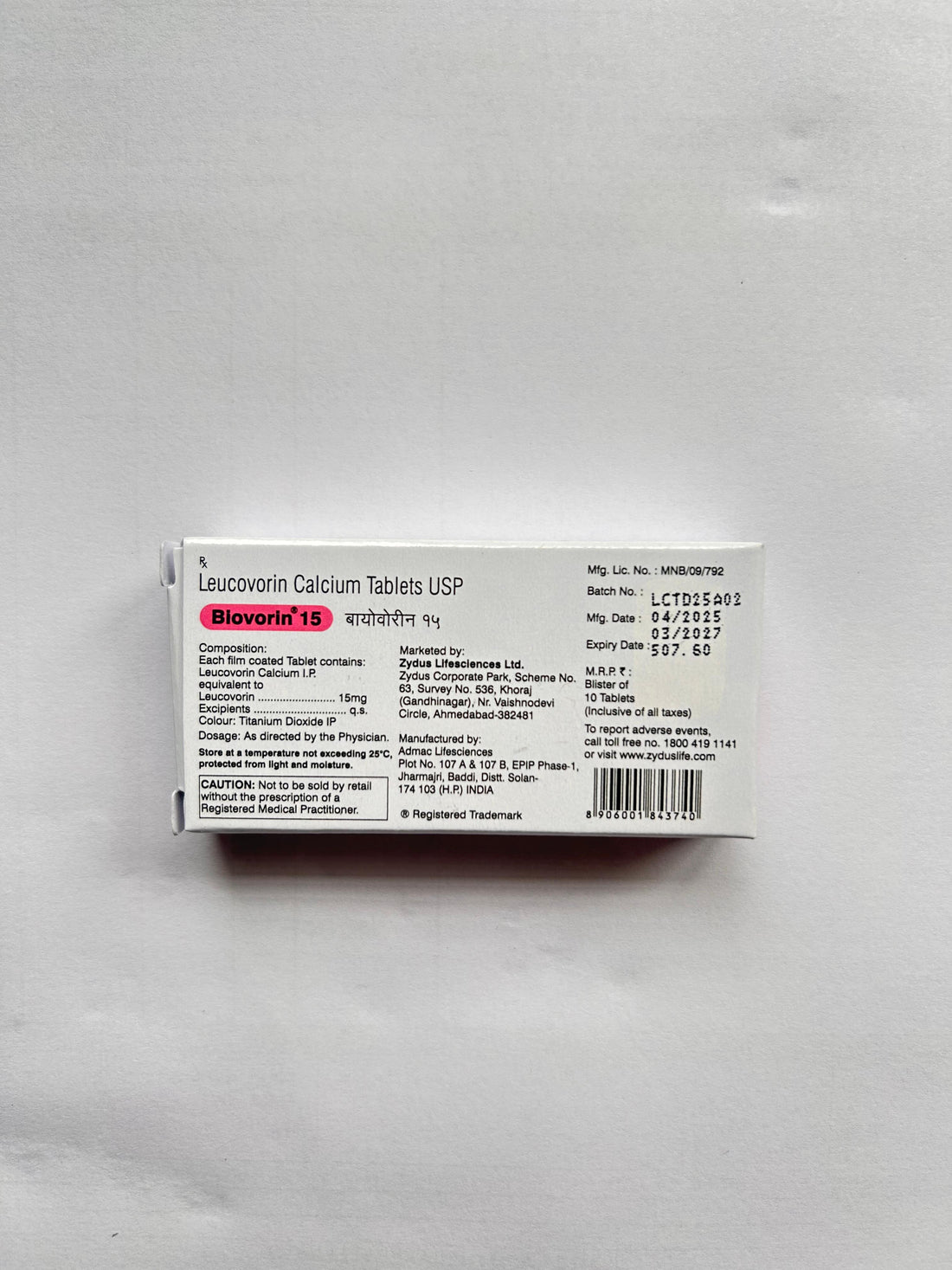 BIOVORIN 15MG TAB 10TAB
